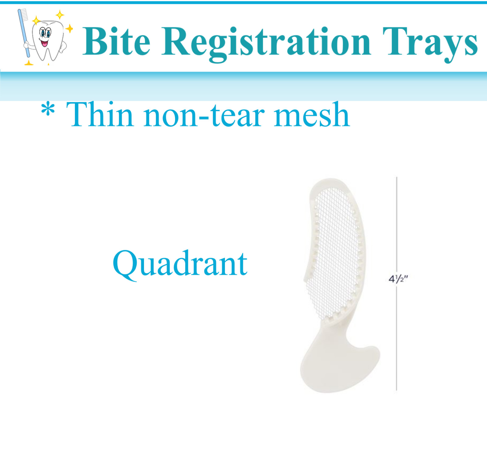 Dental Impression Bite Registration Trays Triple Mold Trays, All Sizes, 50/Box