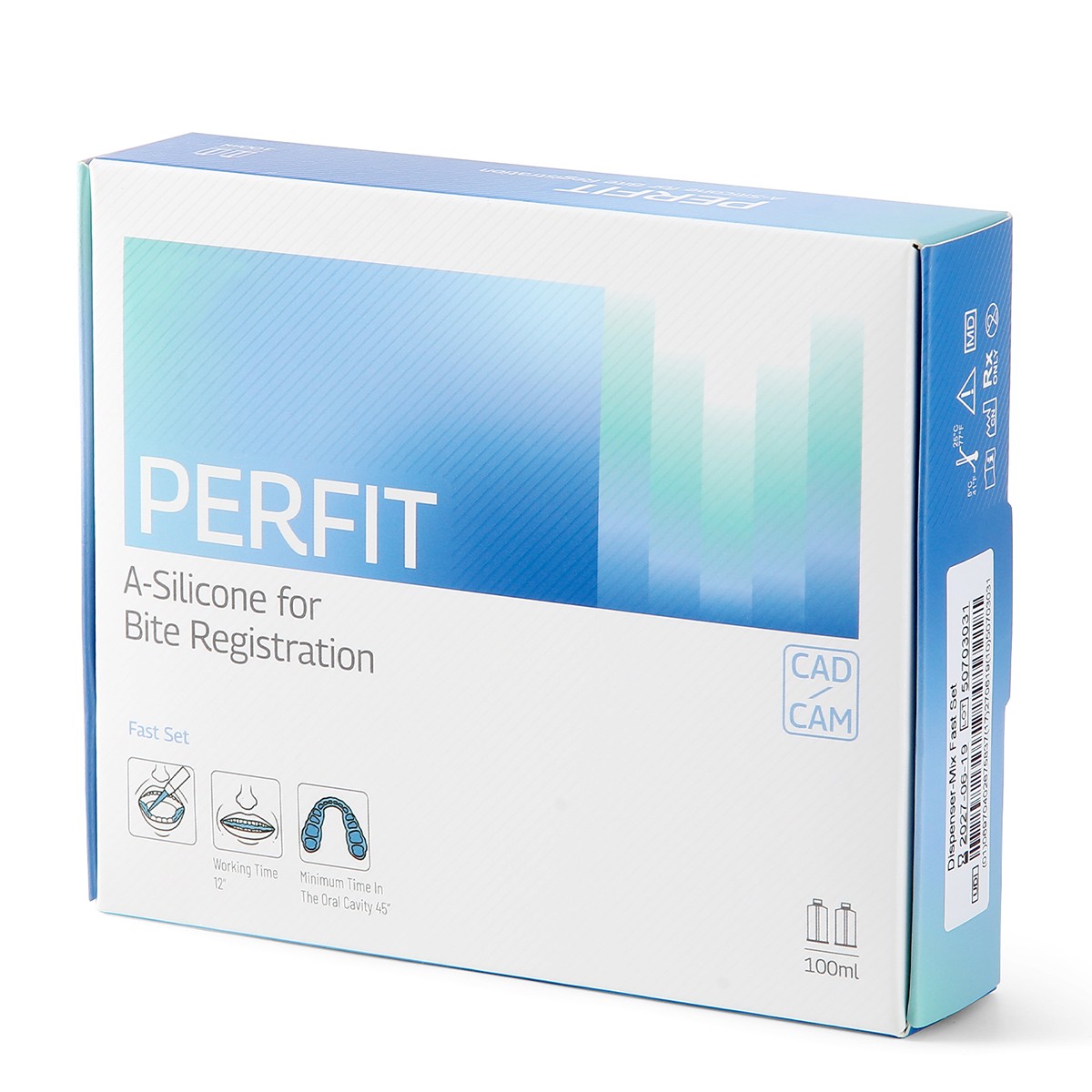 AZDENT 2pcs Dental Bite Registration Material Fast Set 50ML/pcs Mixing Tips