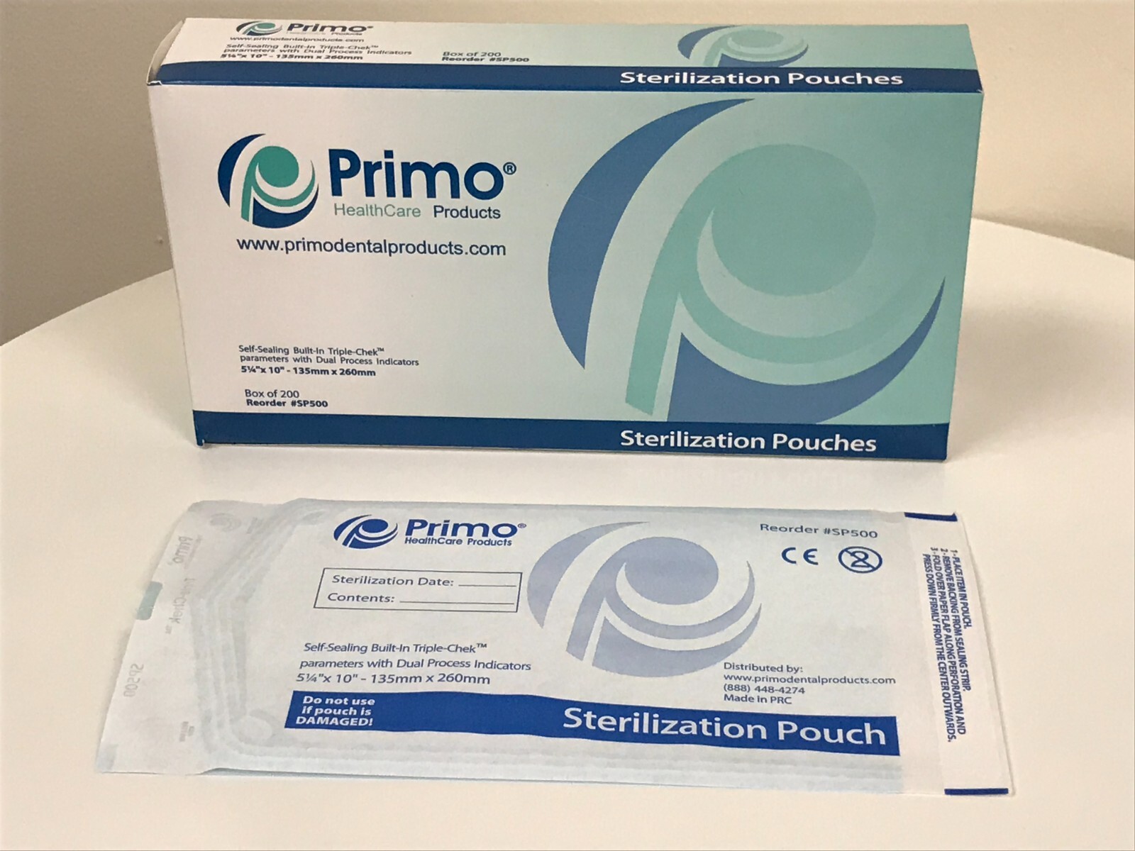 Primo Triple Chek Sterilization Pouch 5.25 x 10 (200) Bags Dental Tattoo Nail