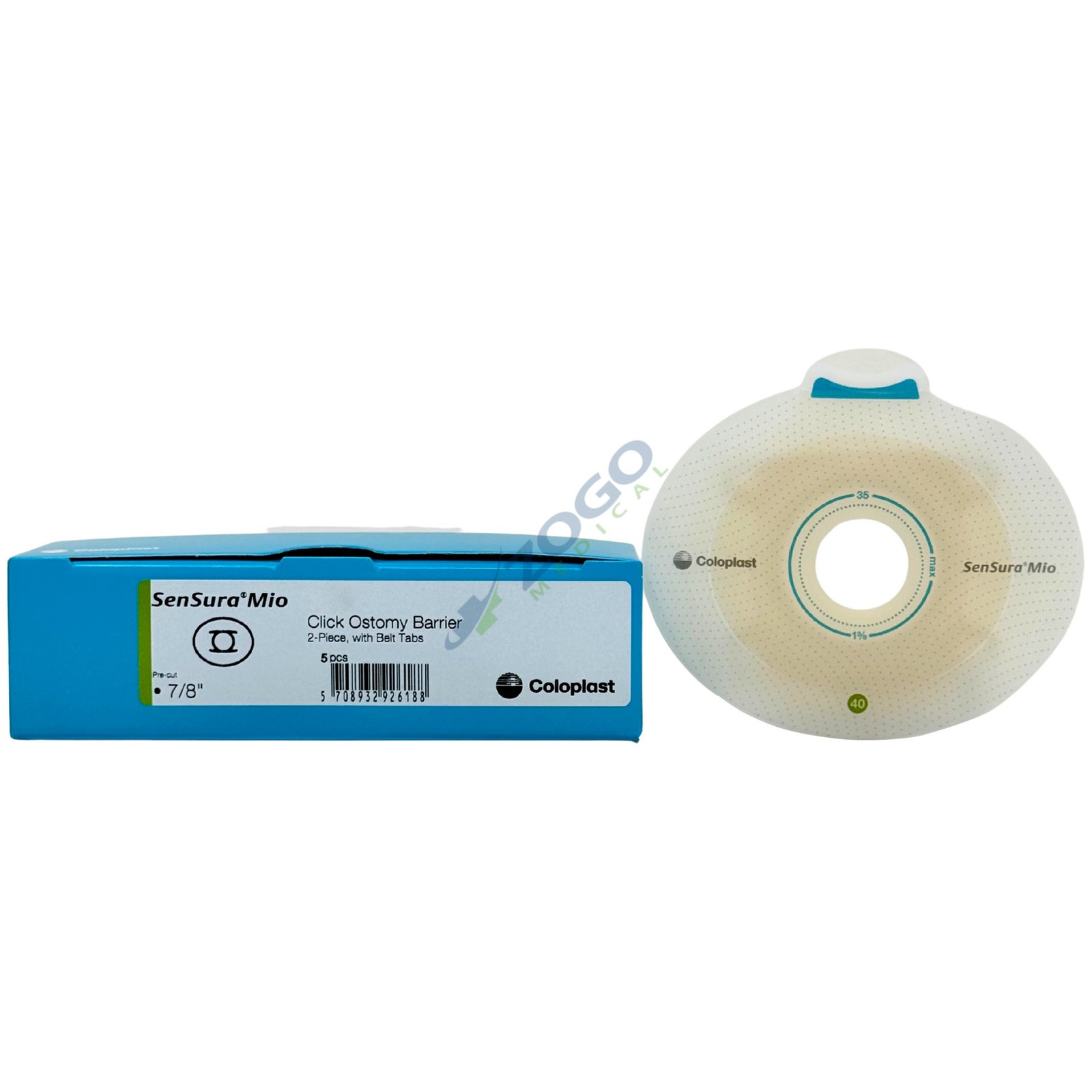 Coloplast 10506 Sensura Mio Click Barrier Pre-Cut 7/8″ Green 5/BX
