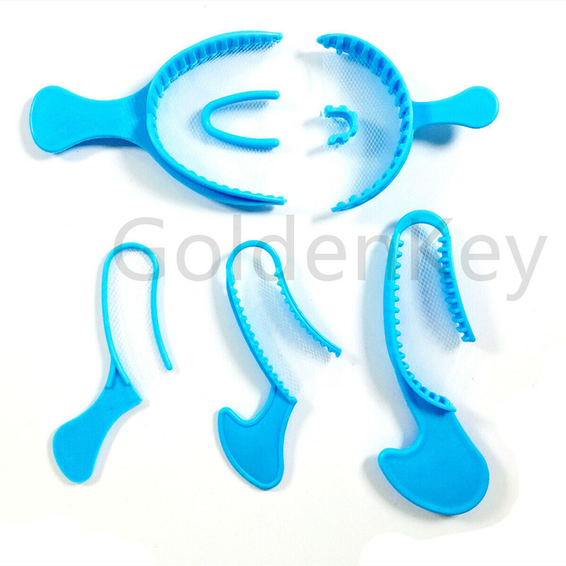 Dental Disposable Trays Impression Bite Registration White Blue Tray Net Mesh