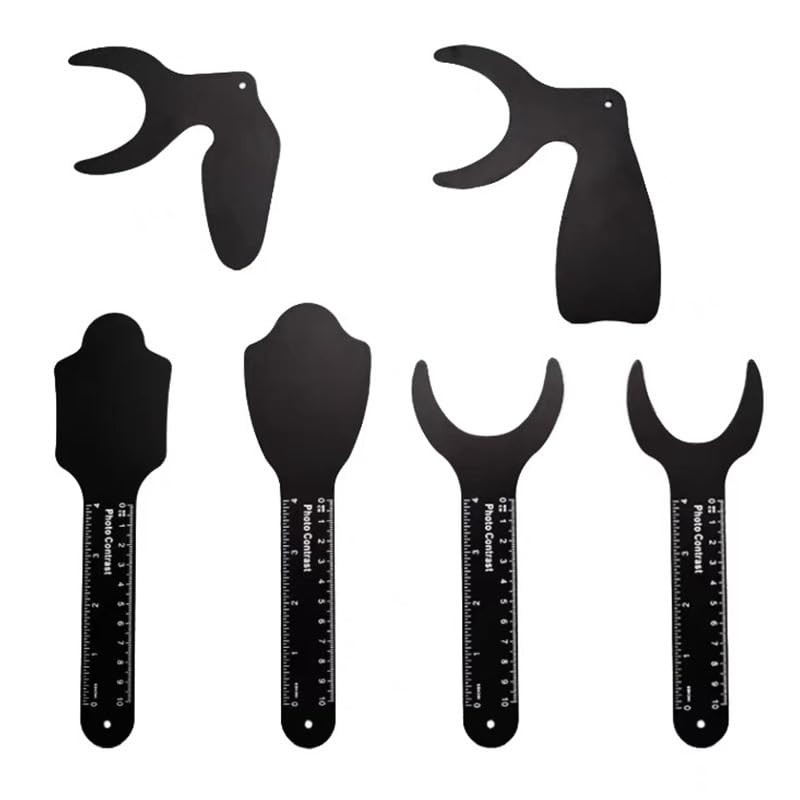 Dental Photography Contrast Board Set, 6 Pieces, Black Background White