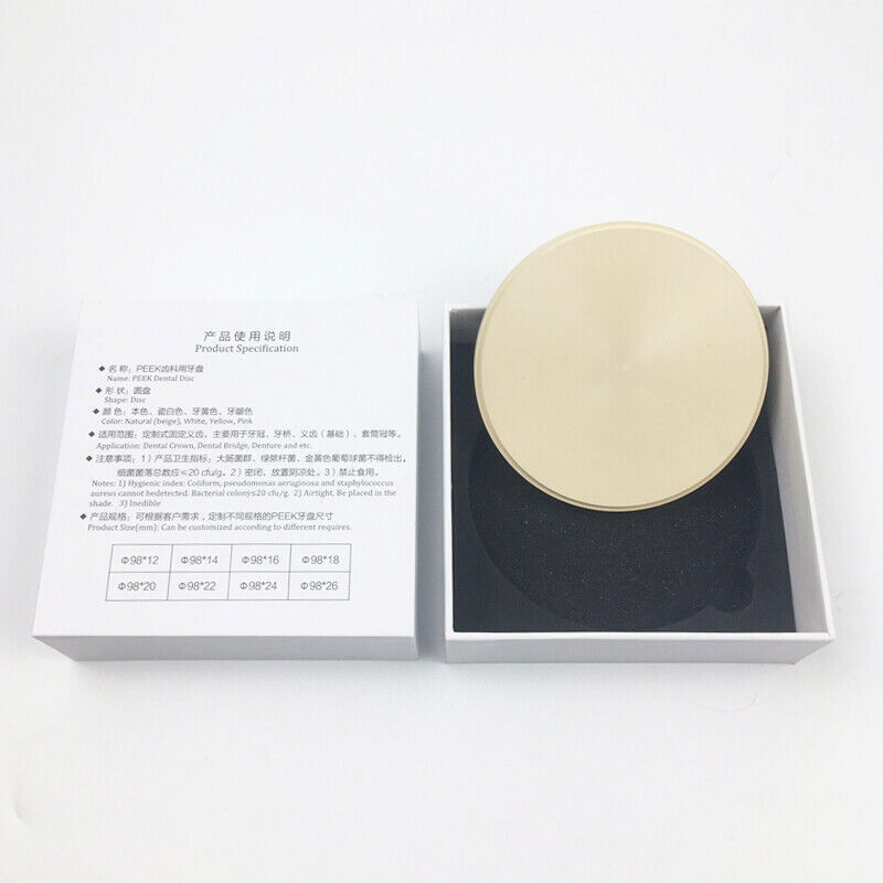 98mm Dental Blank PEEK Block for CAD CAM Milling Bridge Crown Restoration