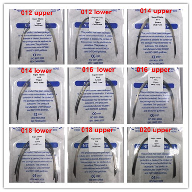 20Packs Dental Round Arch Wires Orthodontic Super Elastic Nitinol Oval Wire