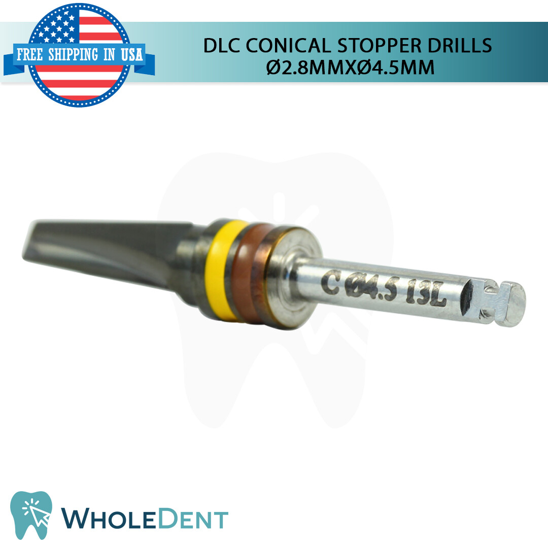 DLC Conical Integral Stopper Drill Ø2.8XØ4.5 Dental Im plant Tool Instrument