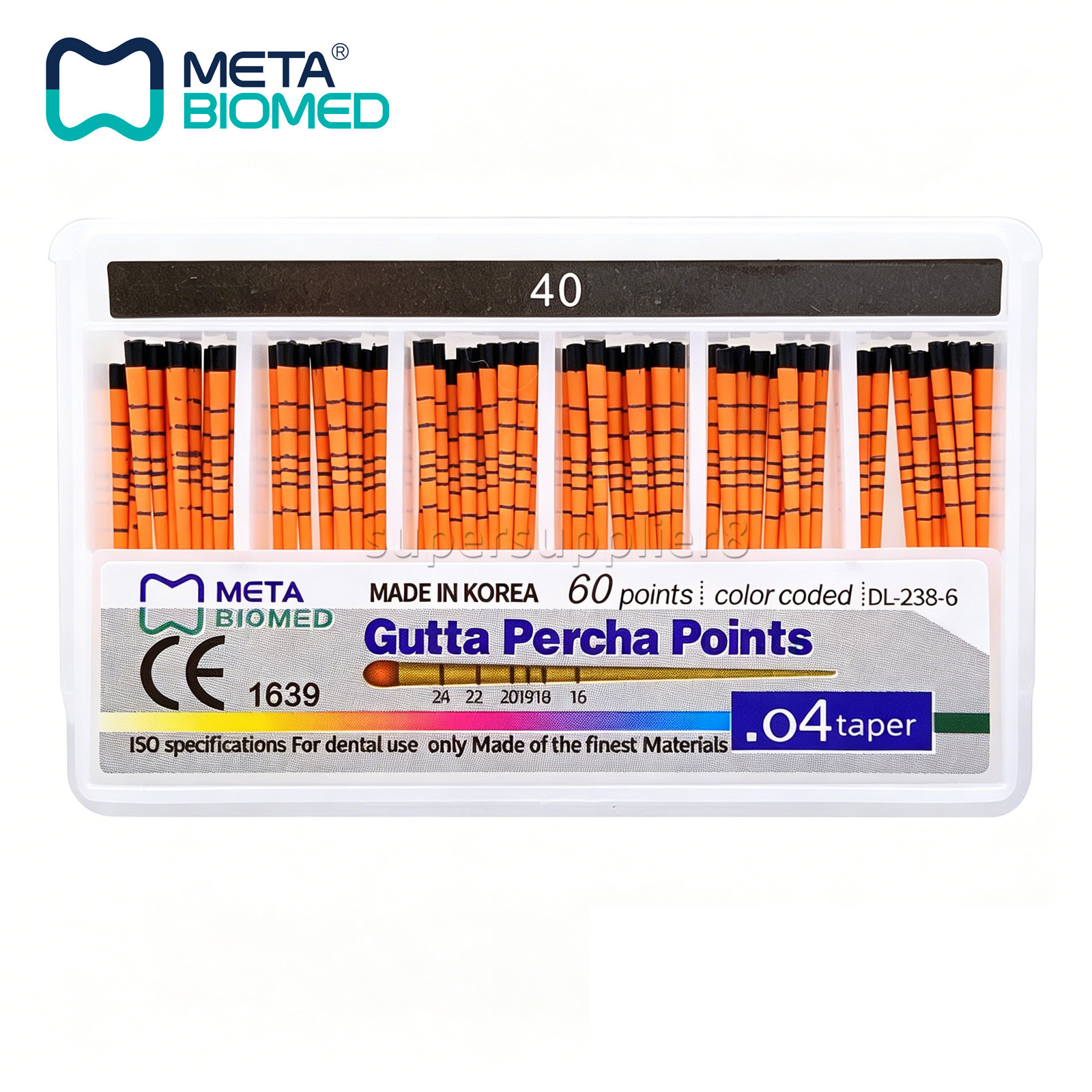 Dental Endodontic Gutta Percha Points Taper .02 .04 or .06, 120 or 60/pk,#15-40