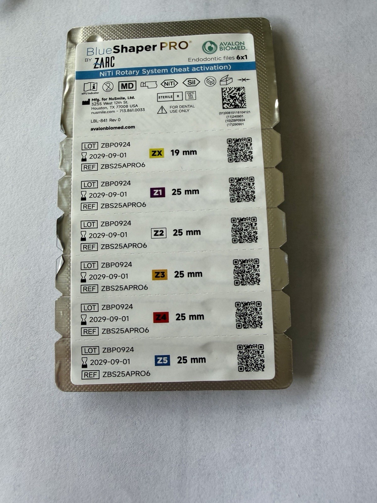 Avalon Biomed Blueshaper Pro By Zarc 6pcs Zx-z5 25 Mm Length Rotary