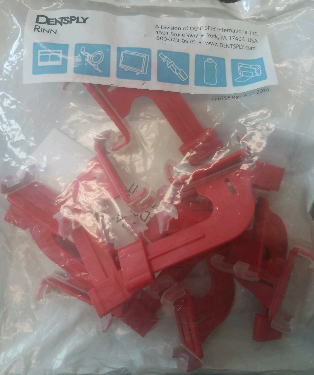 Dentsply XCP-DS Fit Sensor Holder Dental XRAY Horizontal Bitewing pack of 10 Red