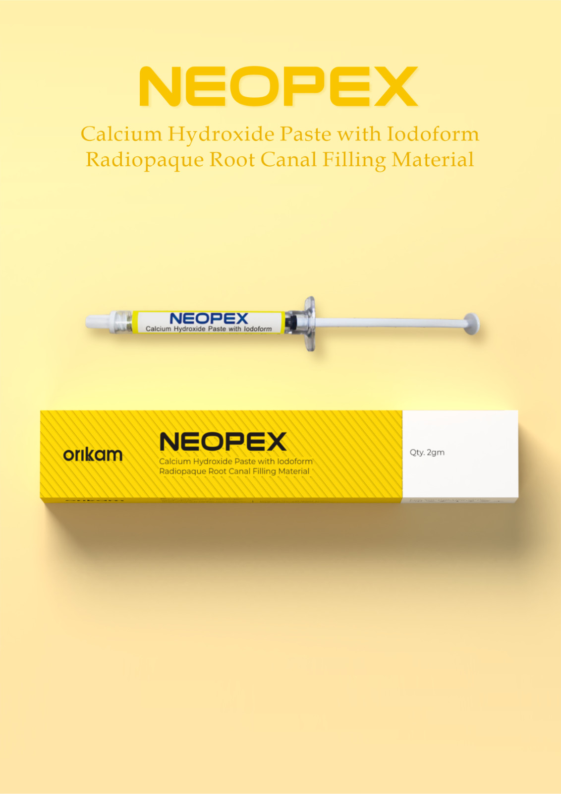 Pack of 2 Orikam Neopex Calcium Hydroxide With Iodoform 2gm Each Fast Ship