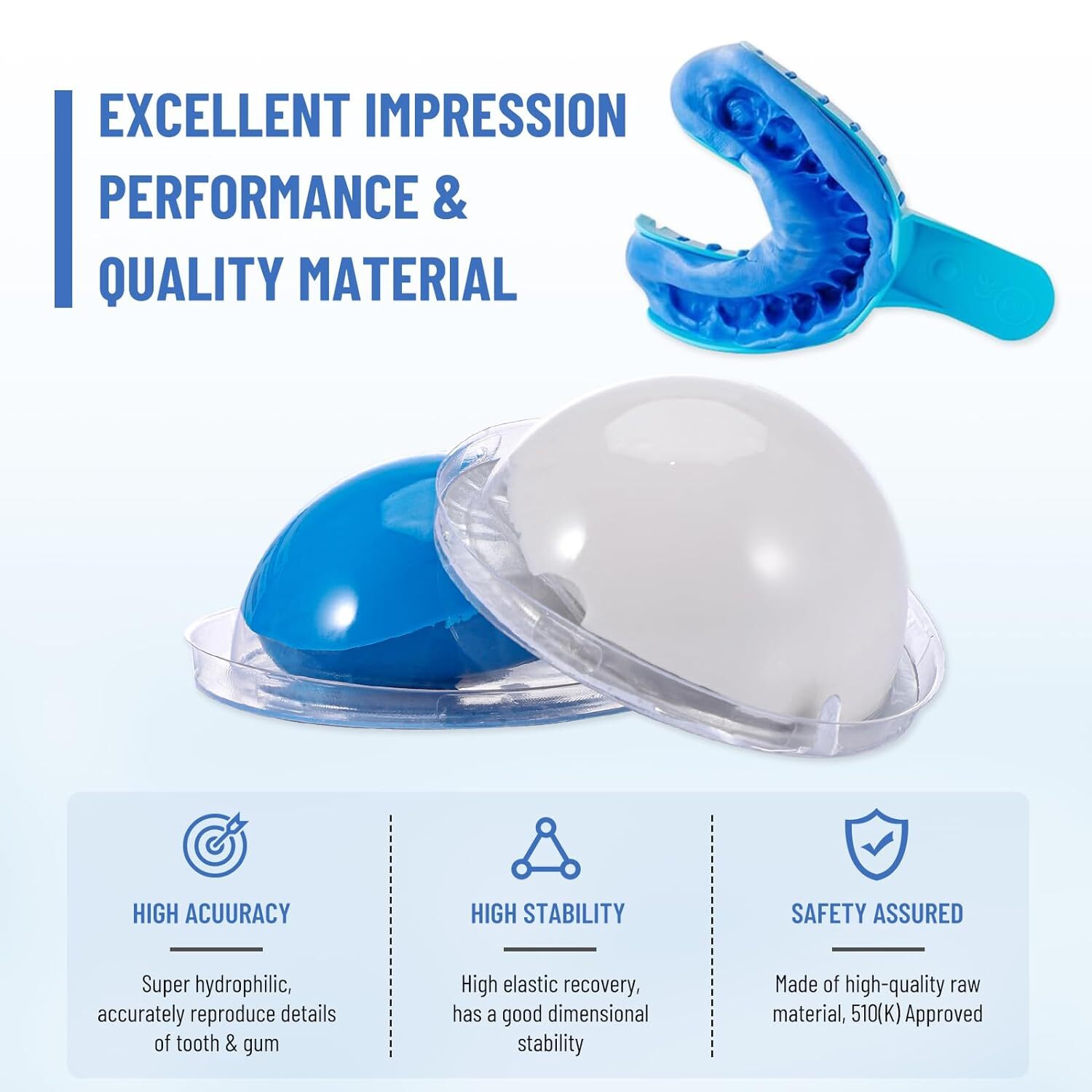 NEW 12x 25g Dental Putty Fast / Regular Set PVS VPS Impression Material Mint USA