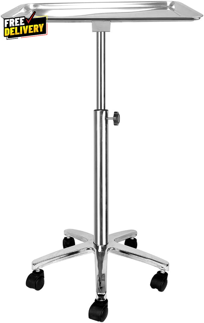 Premium Metal Extra Large Salon Tray Medical Tray Mayo Stand with Wheels