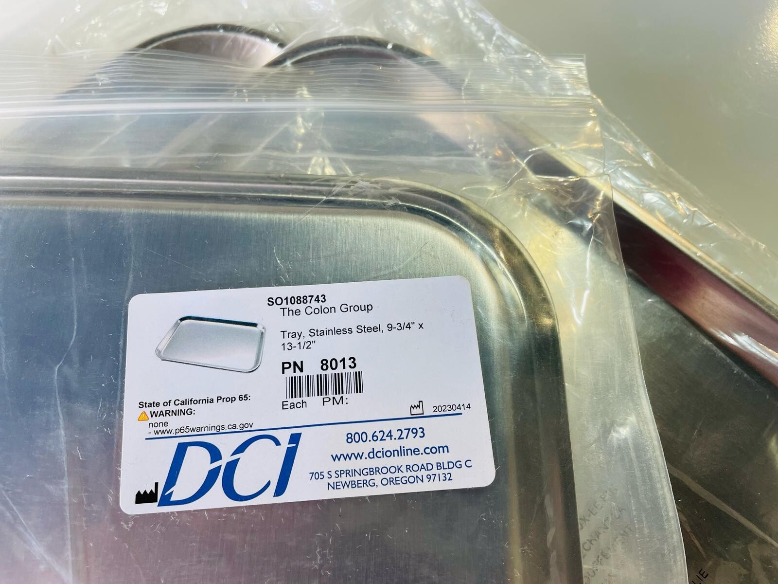Tray, Stainless Steel, 9-3/4″ x 13-1/2″, DCI 8013