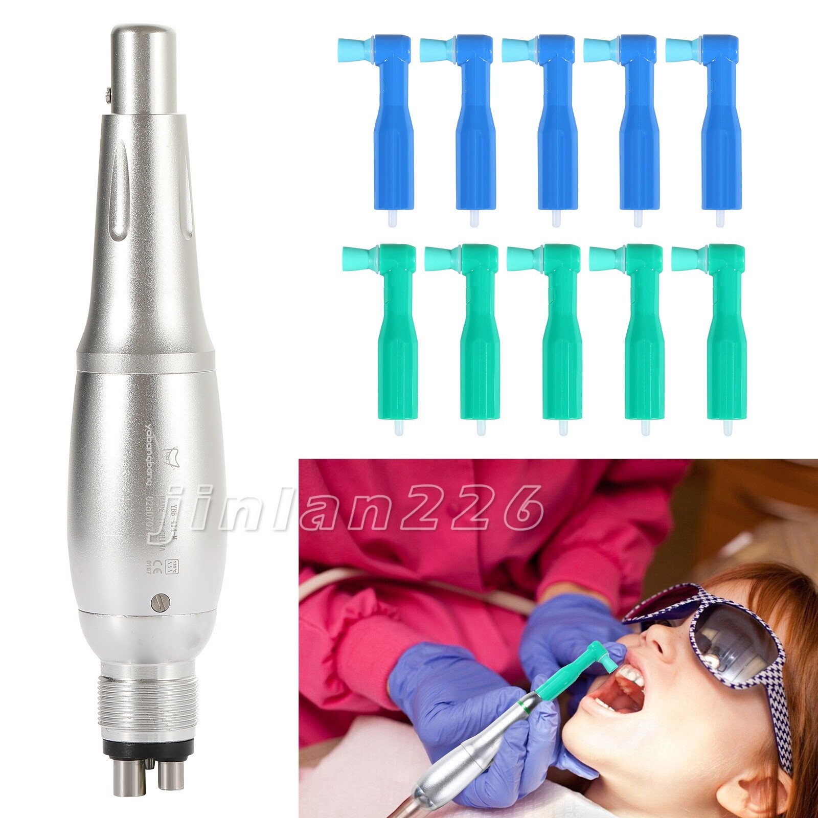 Dental 360°Swivel Hygiene Prophy Handpiece Air Motor 4:1 Nose Cone / Angles YB