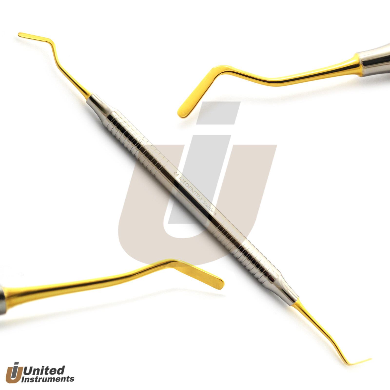 Set Of 4 Dental Resin Filling Instruments Composite Restorative Gold Titanium