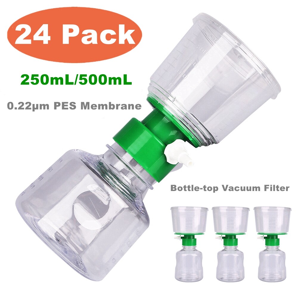 250mL/500mL Sterile Vacuum Bottle Top Lab Filtration System0.22um Disposable PES