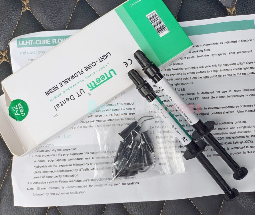 A1 A2 A3 UT Dental Composite Light-Cure Flowable Resin 2 Syringe + 10 Tip