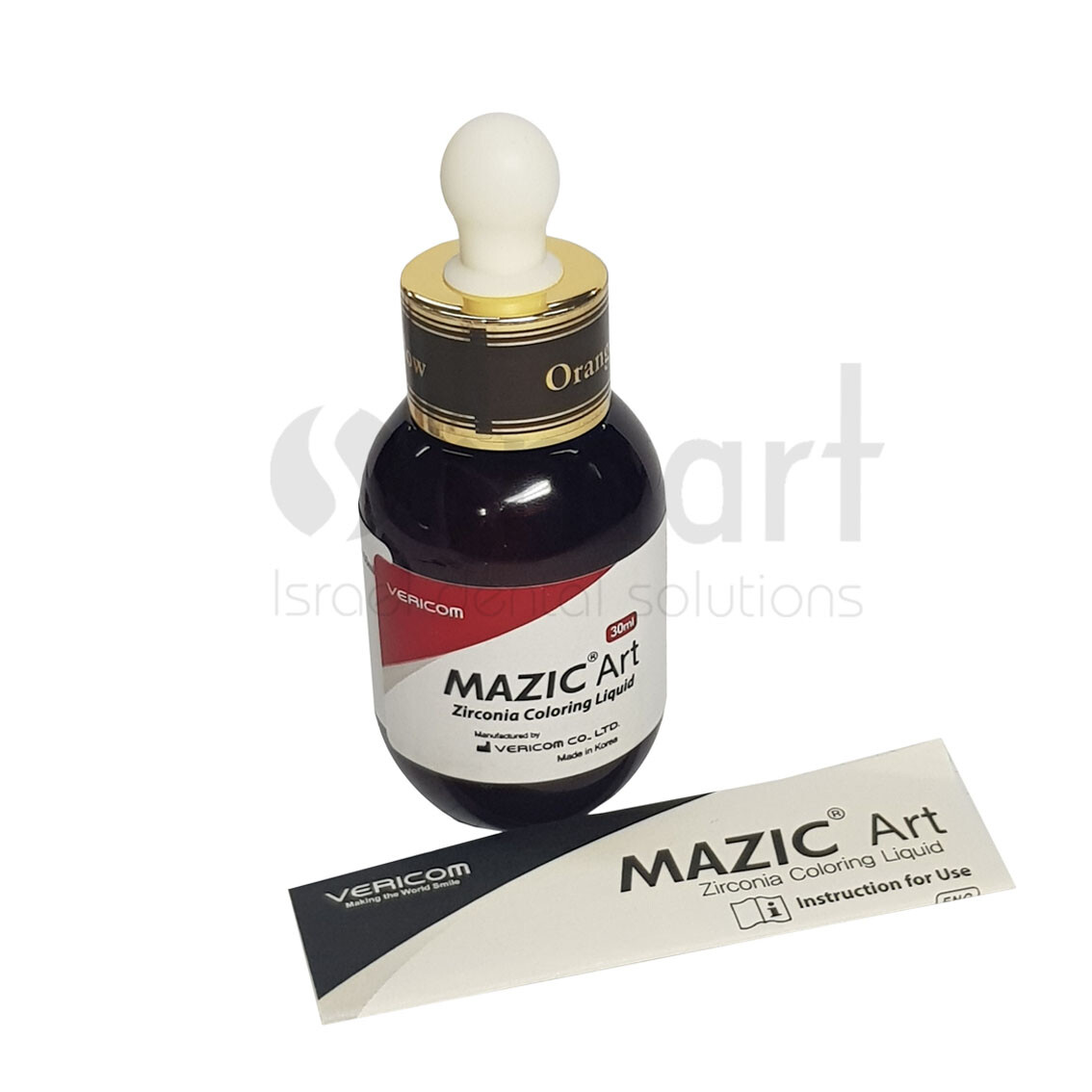 Dental lab not sintered zirconia shade color liquid 30ml Mazic Art Orange Yellow