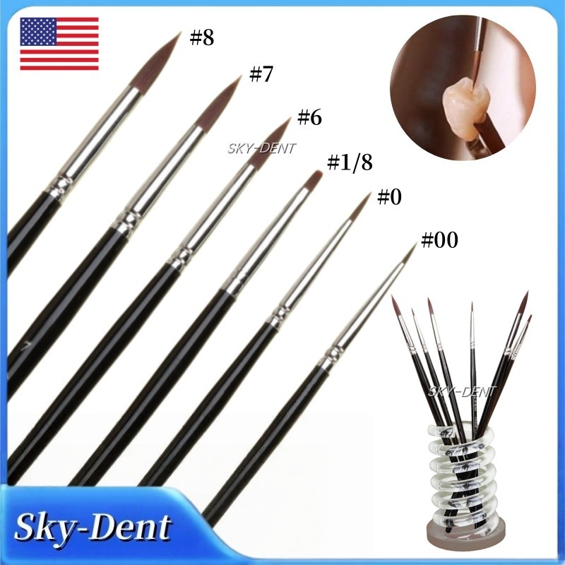 1 set Dental Adhesive Porcelain Teeth Brush Pen Composite Resin Shaping Brushes