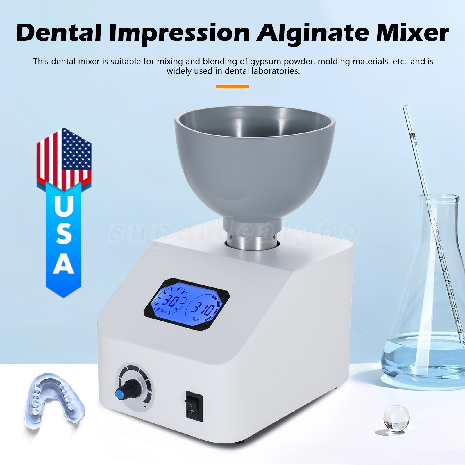 ALGINATE DENTAL MIXER LAB IMPRESSION MATERIAL 110V or 220V po