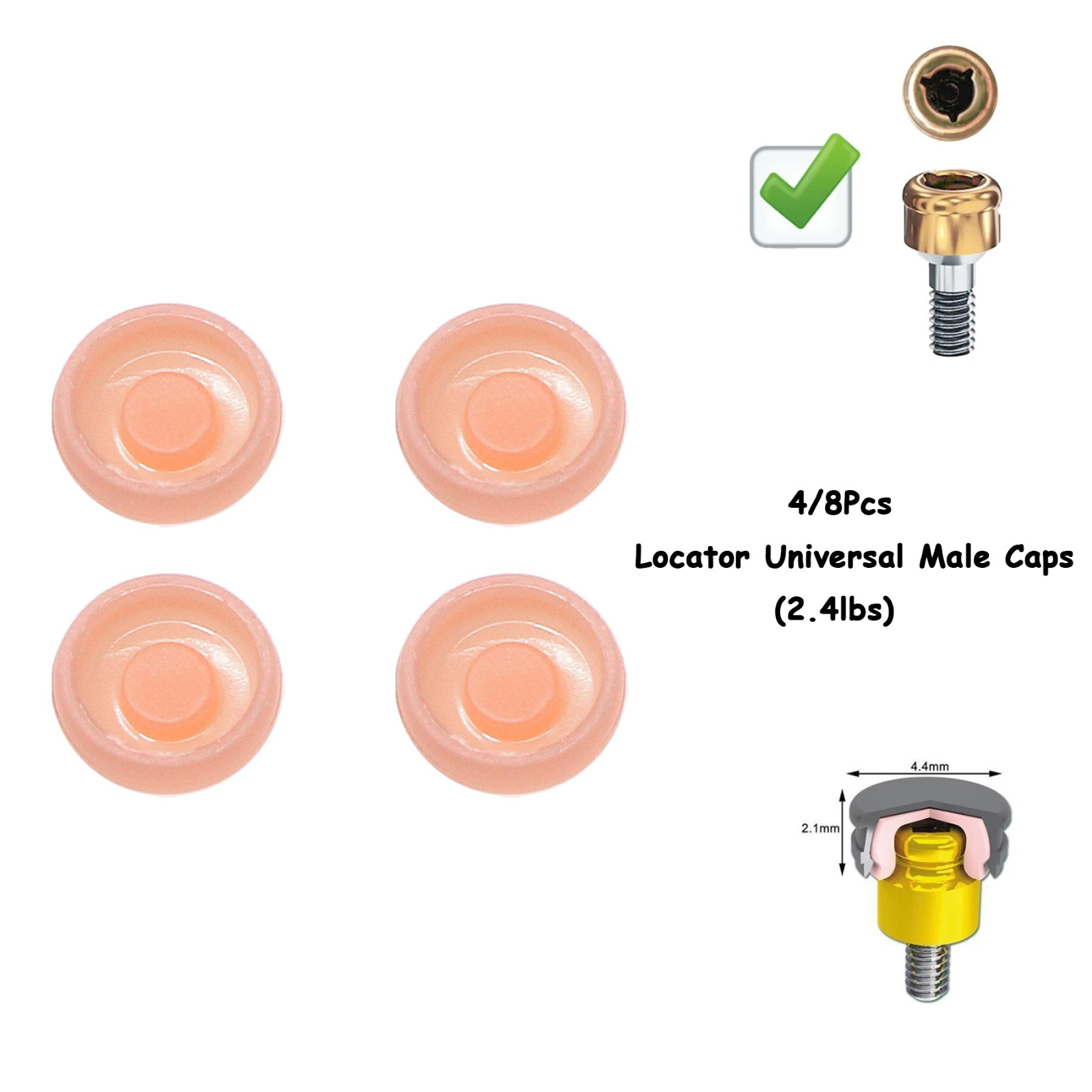 US Universal Dental Implant Retention Cap Insertion Extraction Locator Core Tool