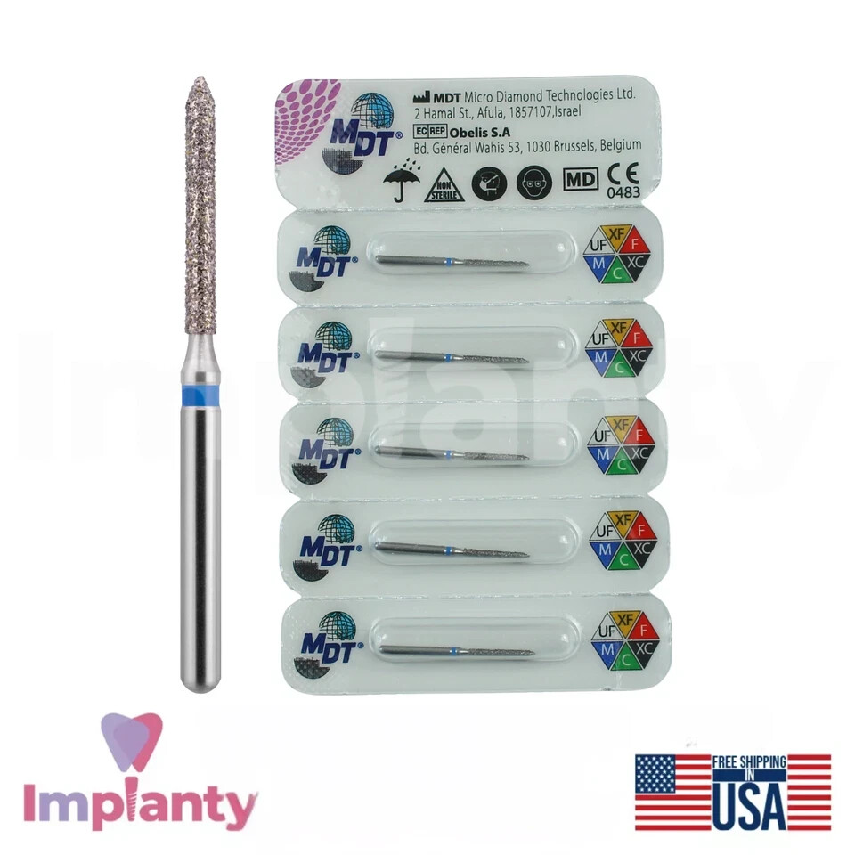 MDT Dental Short Beveled Cylinder FG Diamond Burs 131 Shaping Reducing Surfaces