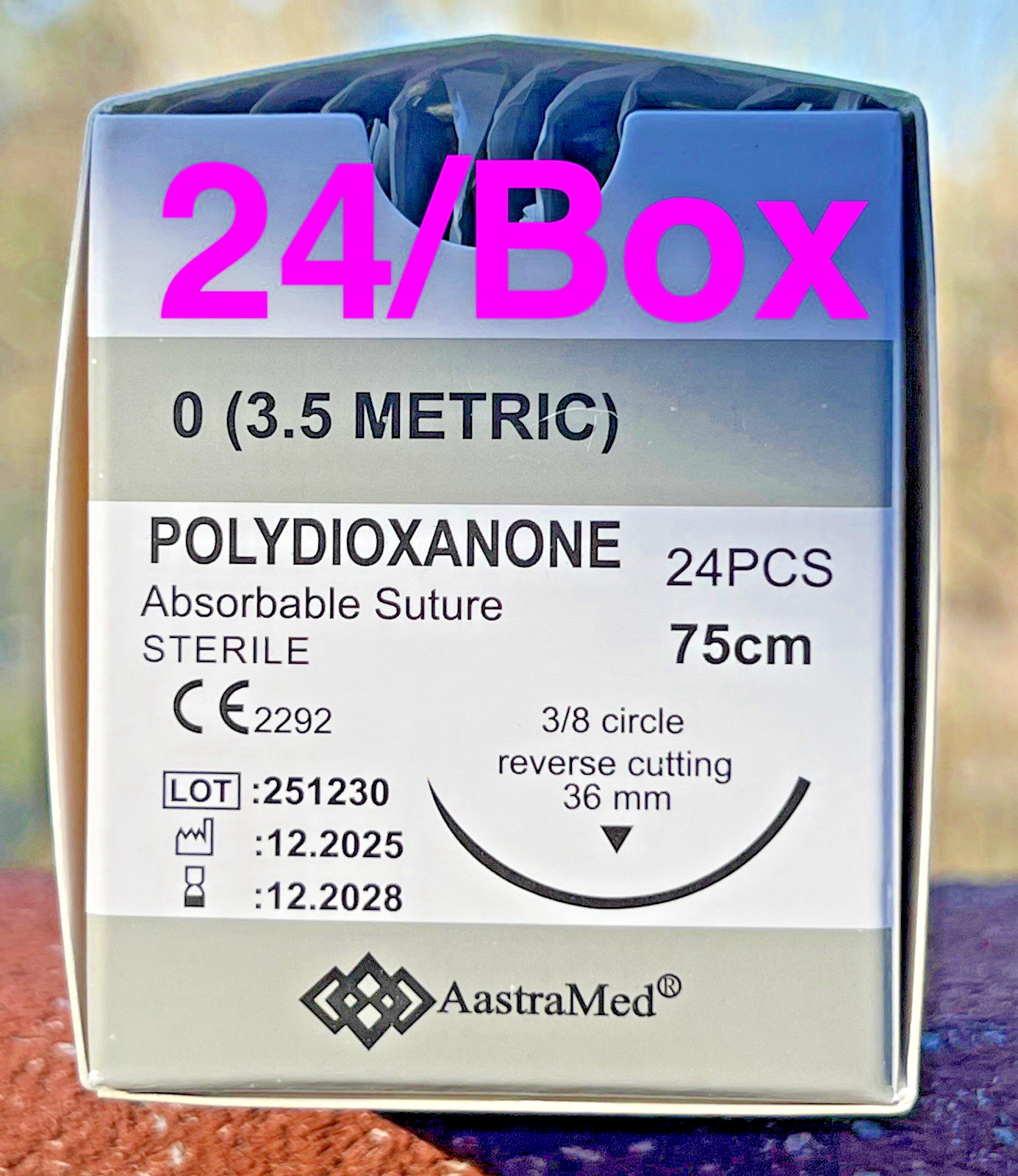 0/0 PDO/PDS 48ct (2 Boxes) Surgical Veterinary suture Polydioxanone monofilament
