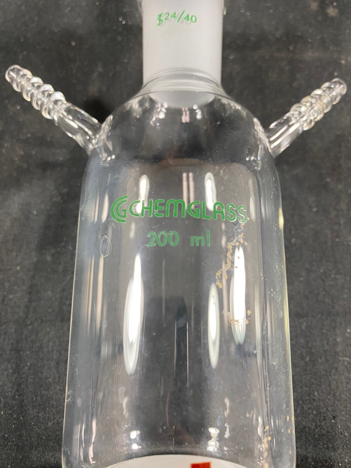CHEMGLASS Glass 200mL 24/40 Joint Fine Frit Solid Phase Peptide Synthesis Vessel