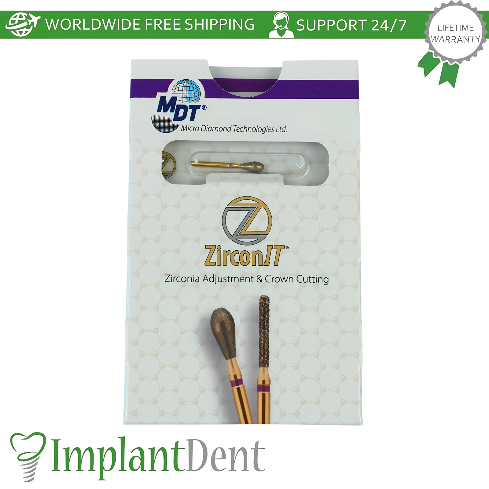 Dental MDT Football FG ZirconIT ADJ Diamond Burs Z276 Ceramic Restorations