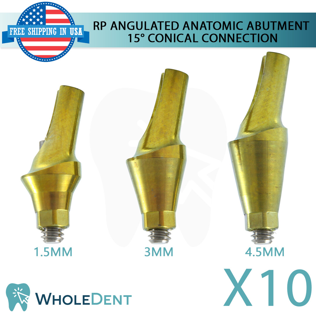10x RP Conical Connection Angulated Anatomic Abutment 15° Dental Instrument Tool