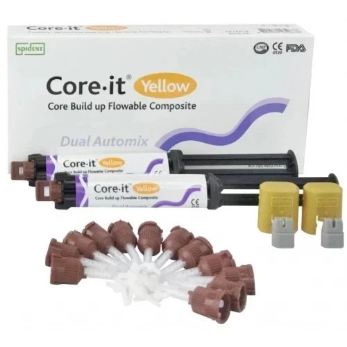 New Dental Spident Core it Yellow – Dual Syringe Pack 10 gm X 2 FREE SHIPING