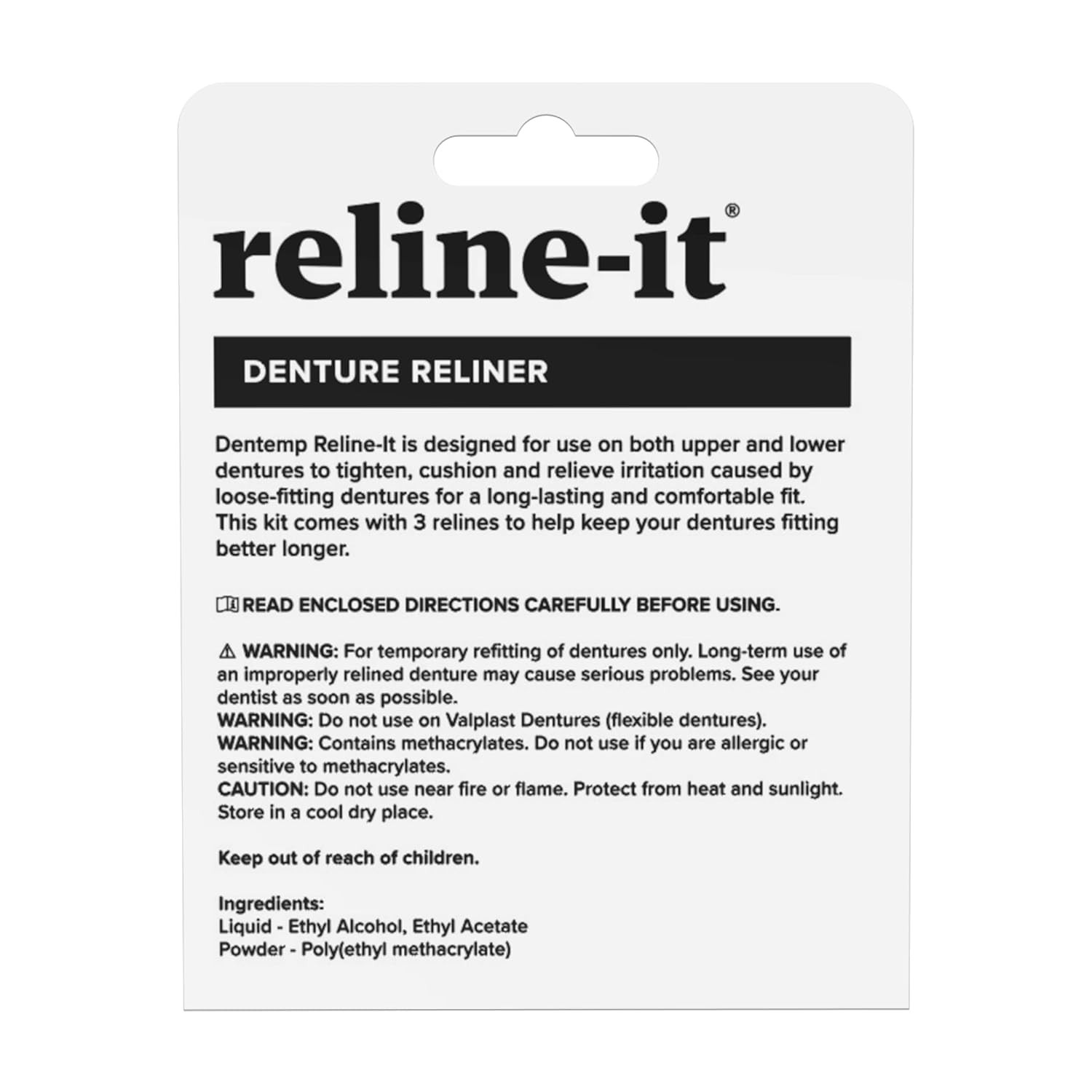Denture Reline Kit – 3 Relines for Quick, Easy Re-Fitting & Confidence