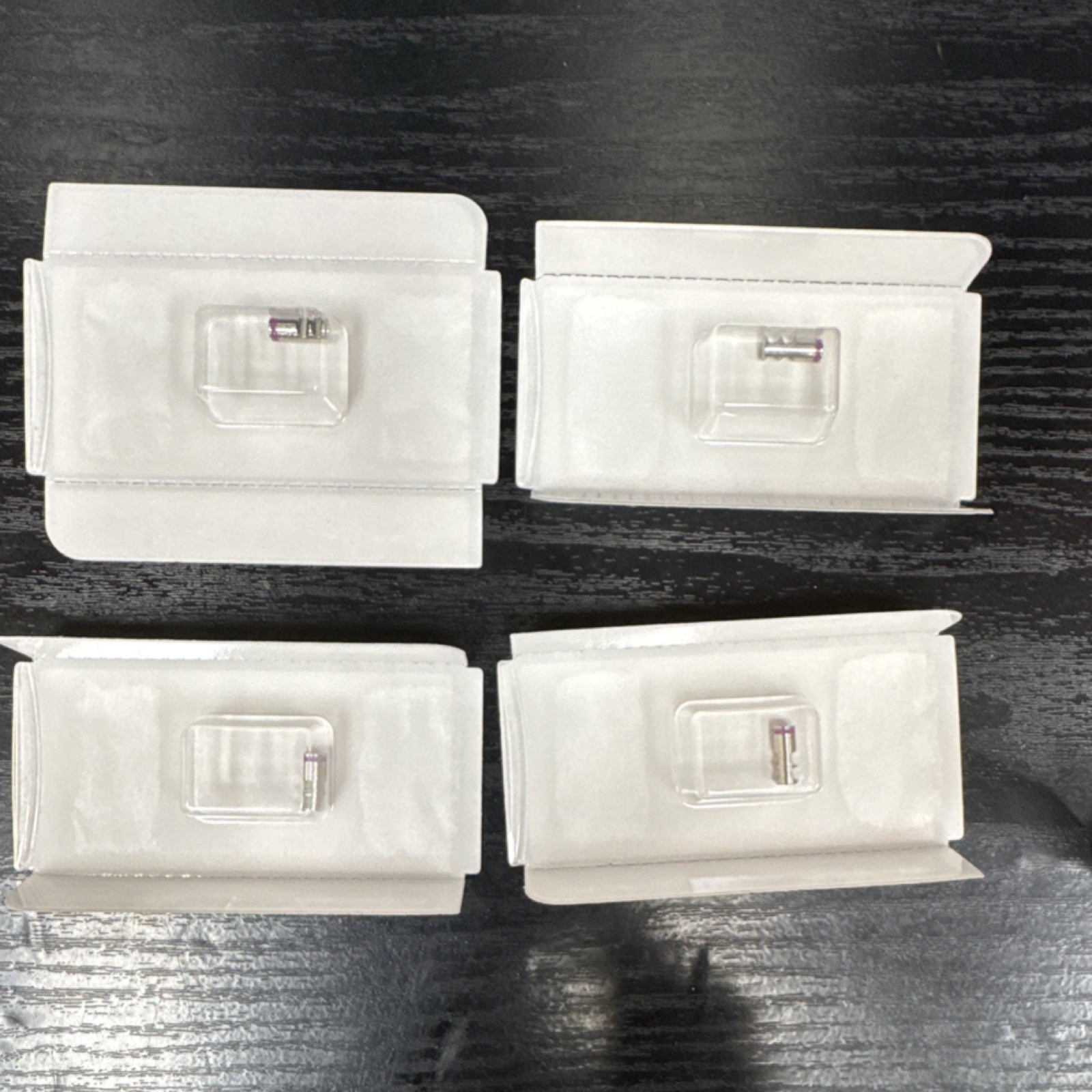 Lot of 4 Sterile Packaged Microscope Slides, Unmarked, Small Plastic Cases