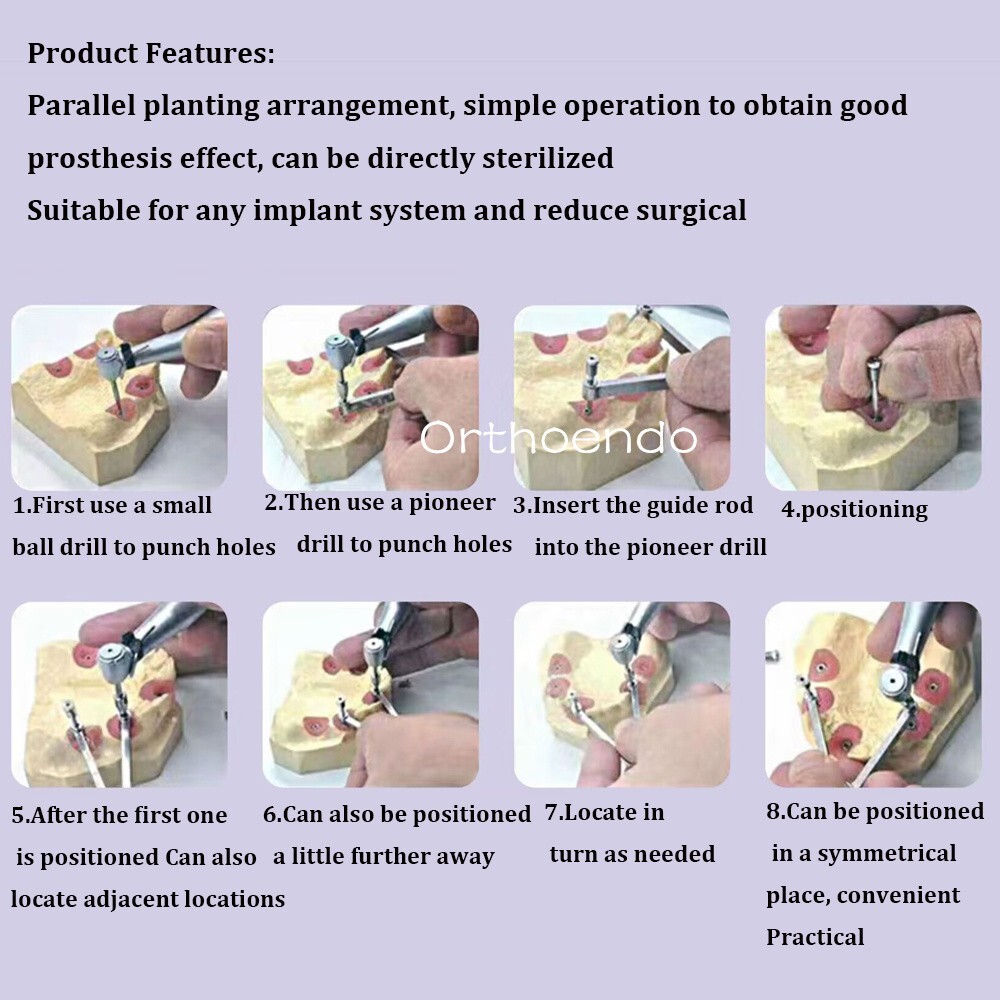 Dental Implant Para Drill Aid Implant Guide Parallel Position Locator Steel kit