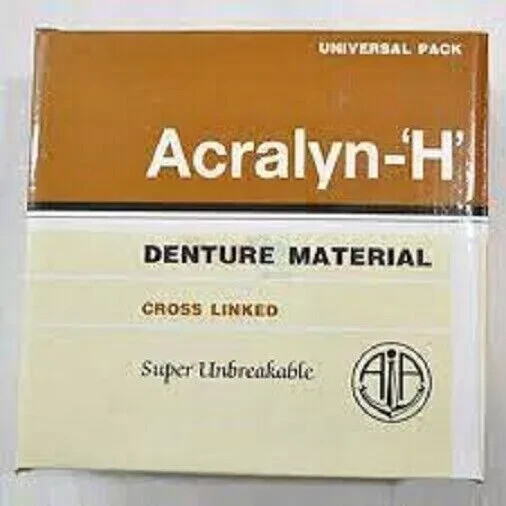 Dental Acralyn H Unbreakable Heat Cure Denture Material-Powder 450g Liquid 225ml