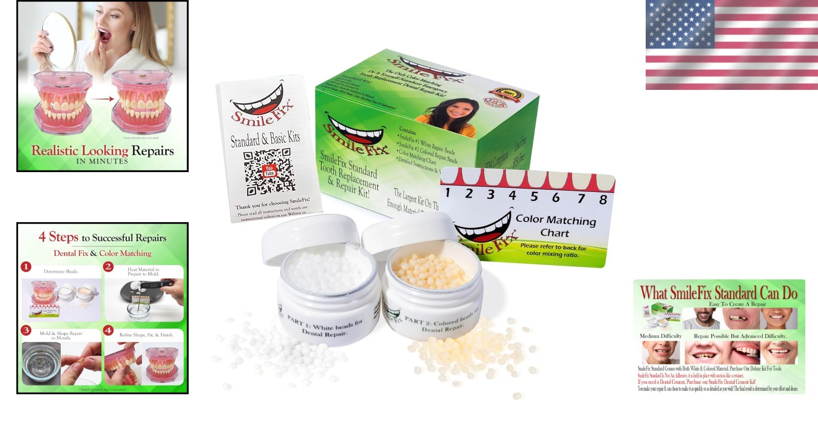Color Matched Tooth Repair Kit – Fast Home Solution for Gaps & Broken Teeth
