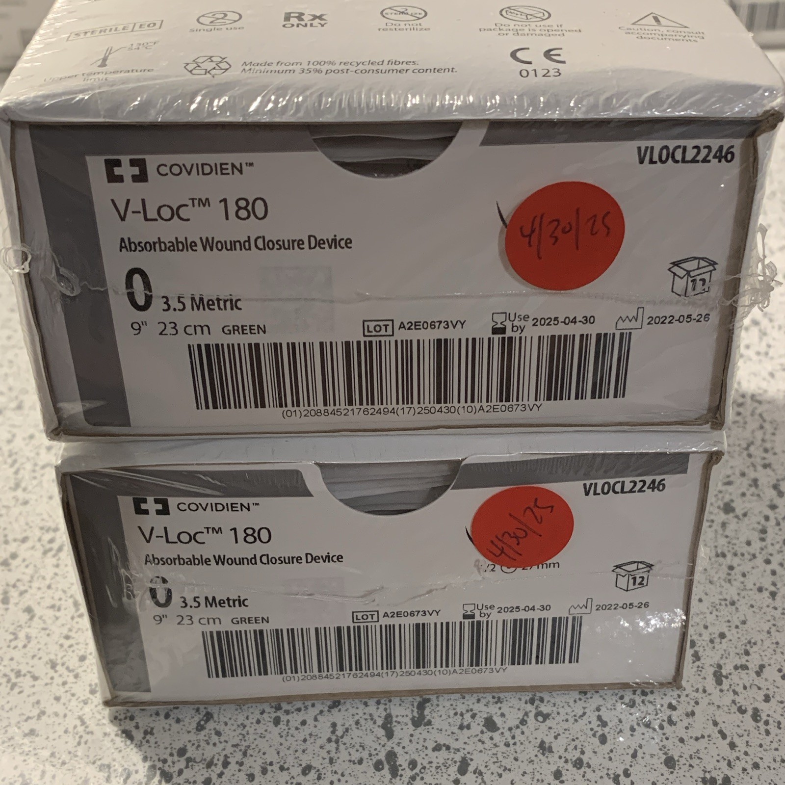 Covidien V-Loc 180 Absorbable Wound Closure Device VLOCL2246 9in Green
