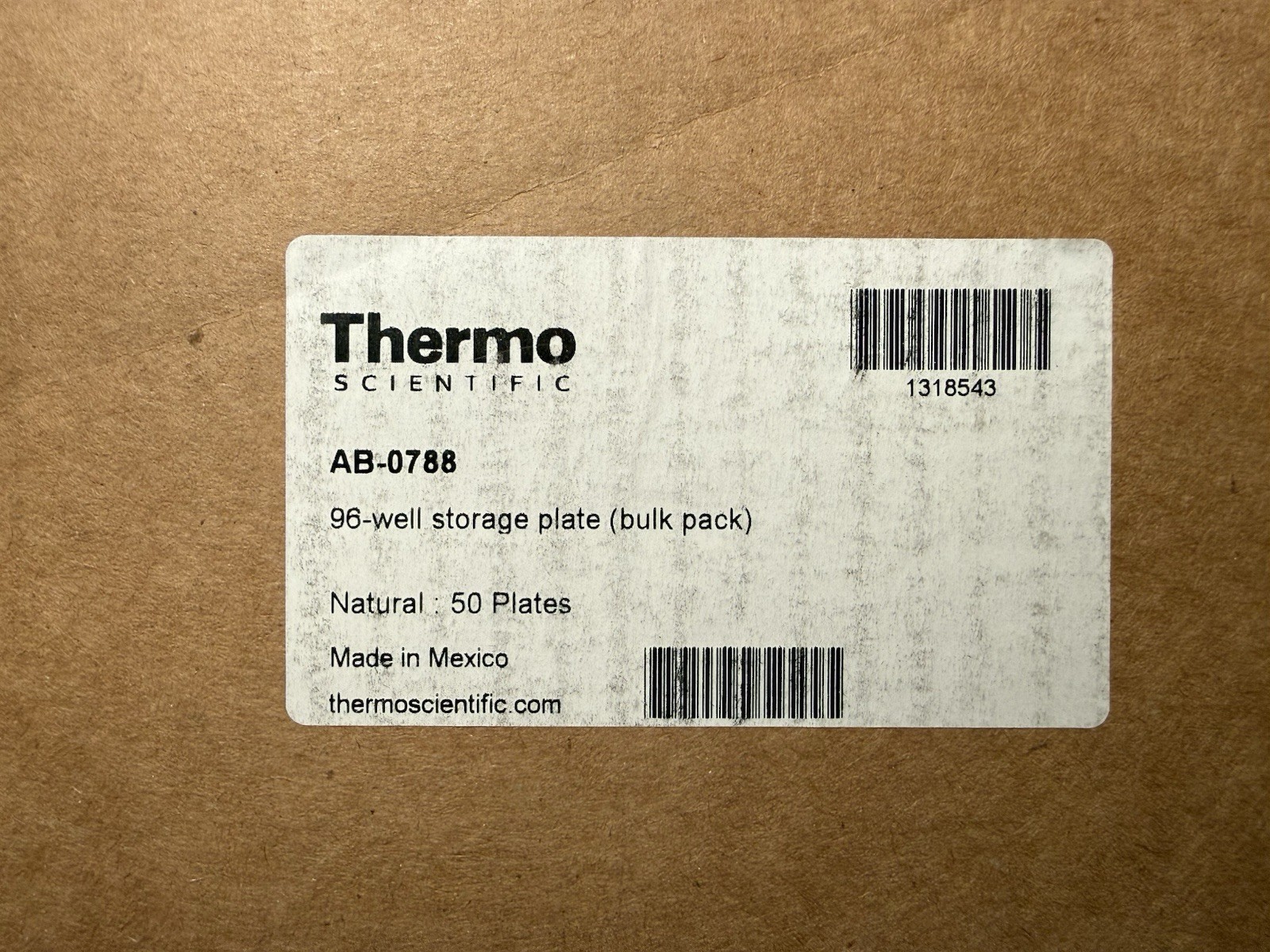 Thermo Scientific AB-0788, 96-Well Storage Plate (Bulk Pack, 50 Plates)