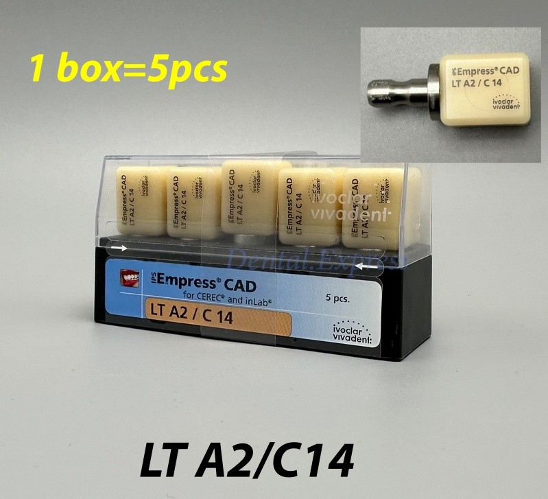 5 Pcs Empress CAD Restorative Blocks Dental Lab Restorations Materials LT A2/C14