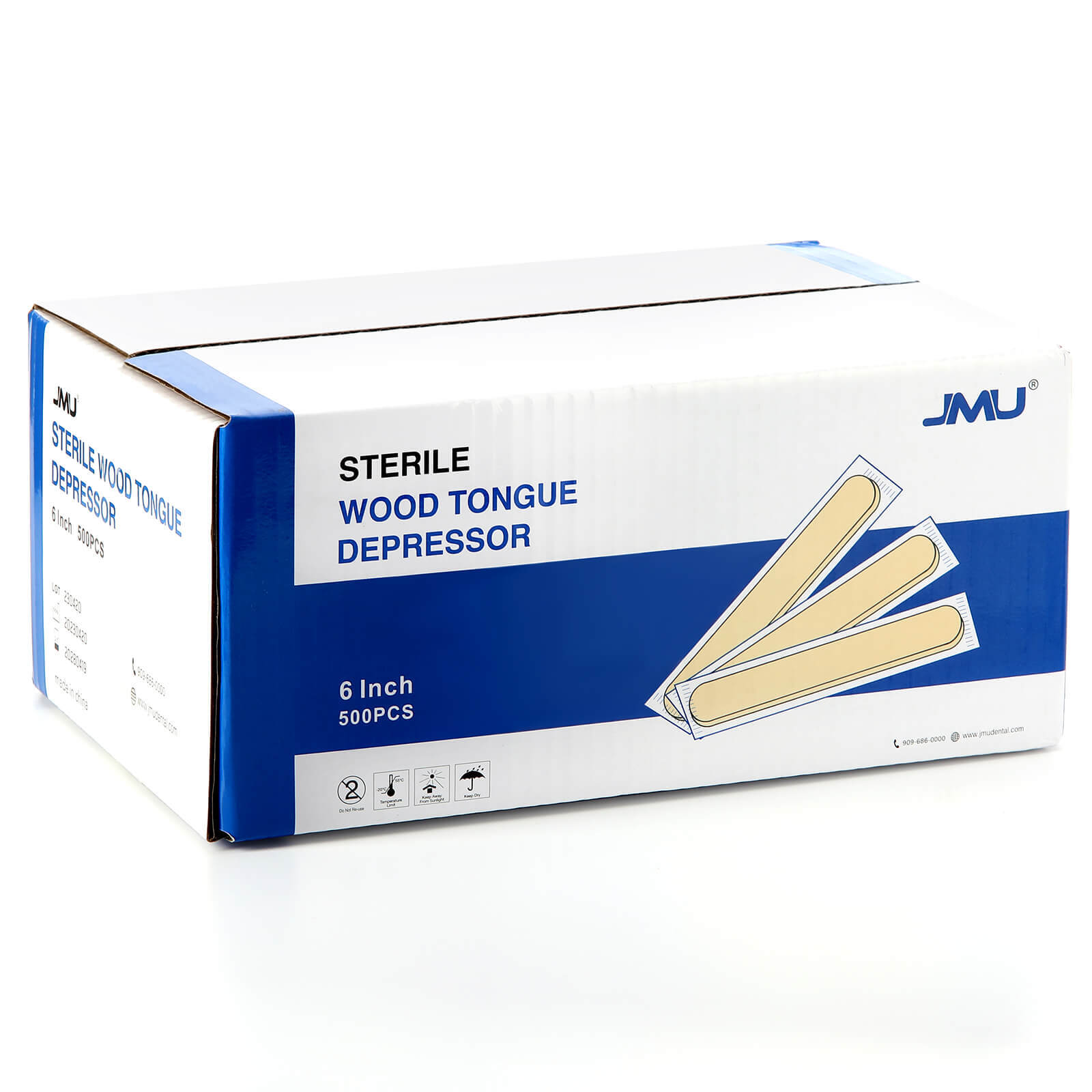 JMU 6″ Tongue Depressors 5000 Count Large Wax Applicator Stick Individually Wrap