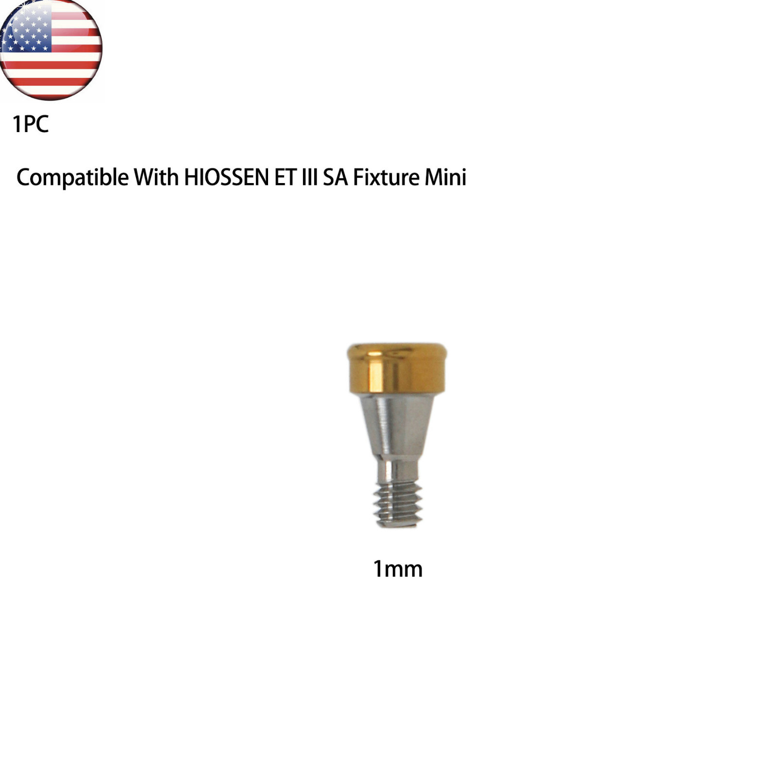 Implant Mini 1mm Abutment Locat0r Retention Cap Fits HIOSSEN ET III SA Fixture
