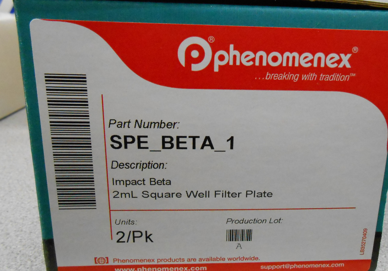 2 PHENOMENEX STRATA IMPACT BETA 2ml 96 WELL PROTEIN PRECIPITATION PLATES