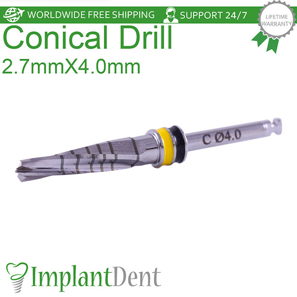 Dental Conical Drills 16mm External Irrigated 2.7×4.0mm Stainless Steel Tool