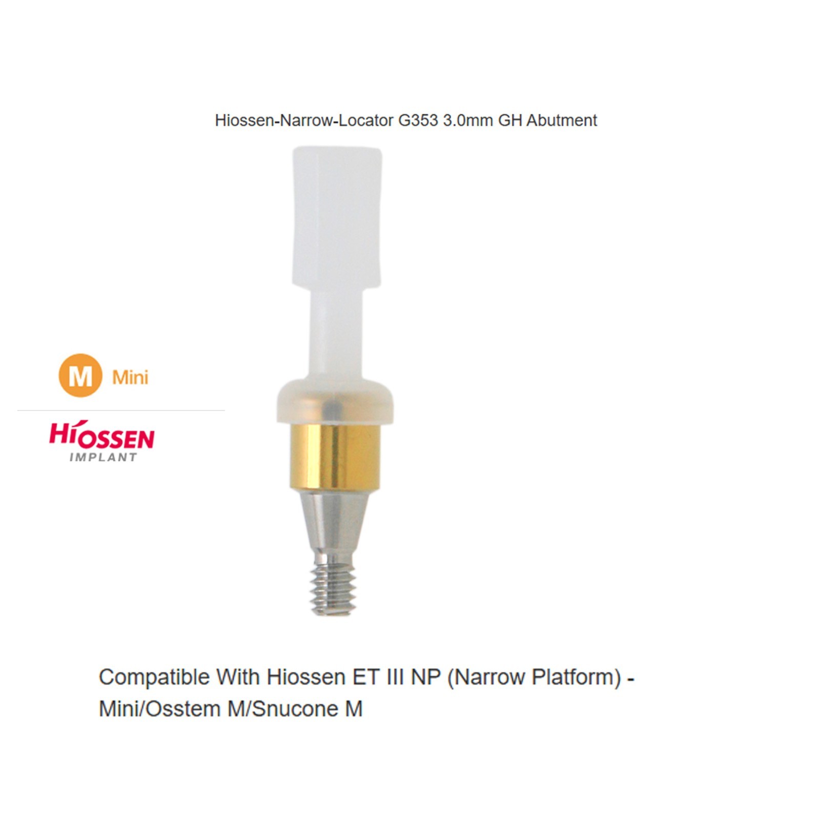 Overdenture Locator Abutment Regular/Mini Hiossen ET Platform Compatible 1-7.0mm
