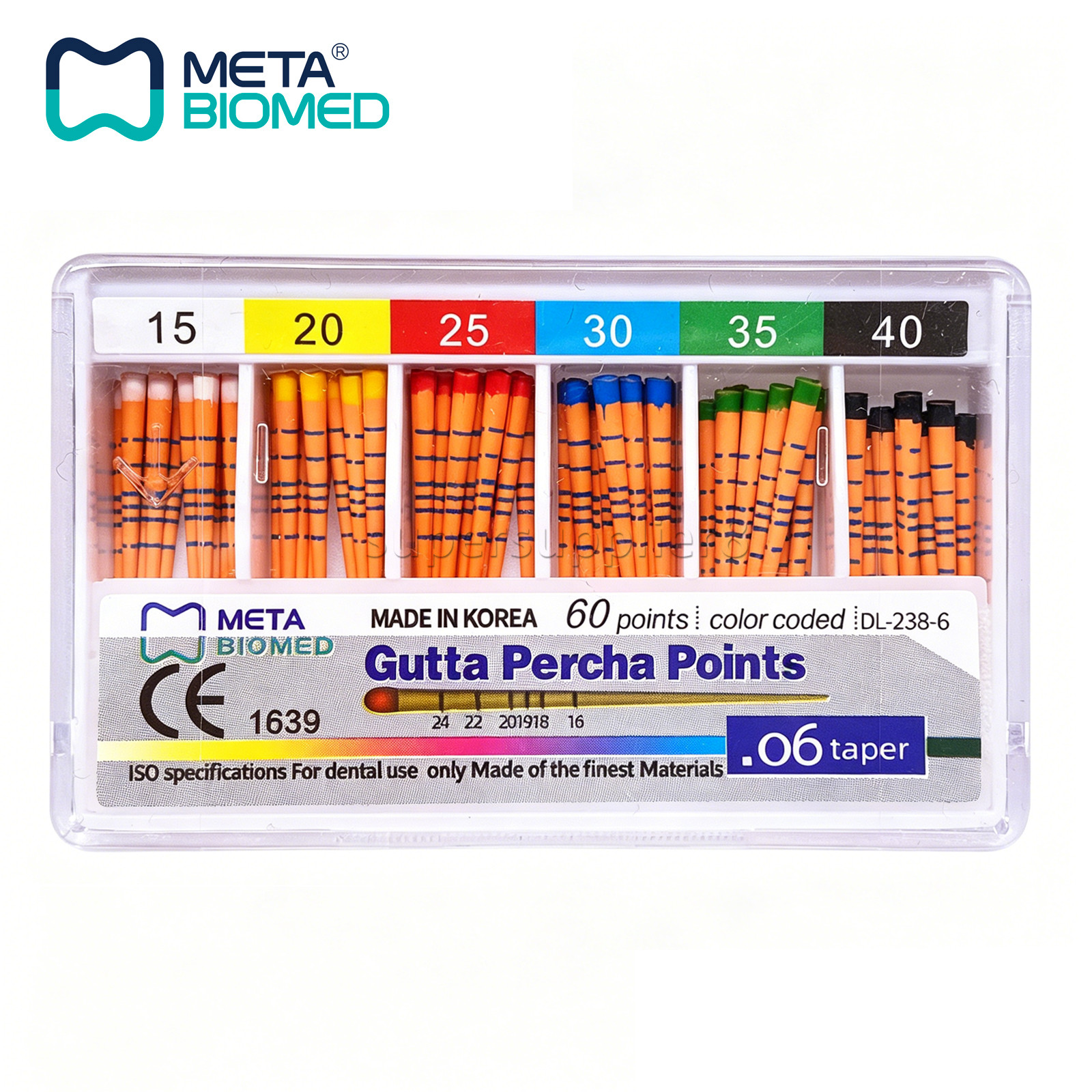 Dental Endodontic Gutta Percha Points Taper .02 .04 or .06, 120 or 60/pk,#15-40