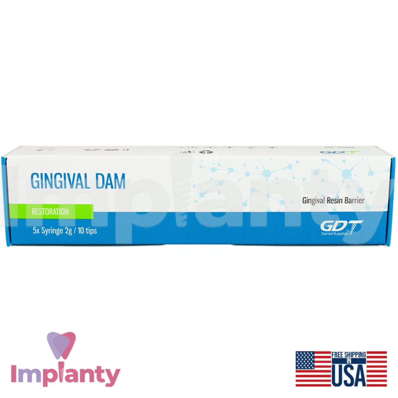 GDT Gingival Dam Resin Light Cure Deep-Blue Barrier Dental Restoration