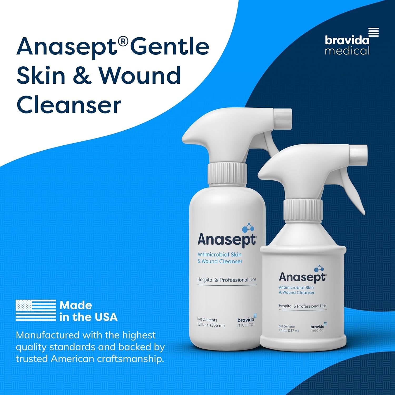 Anasept Wound Cleanser 12 oz. Spray Bottle, 2 Pack