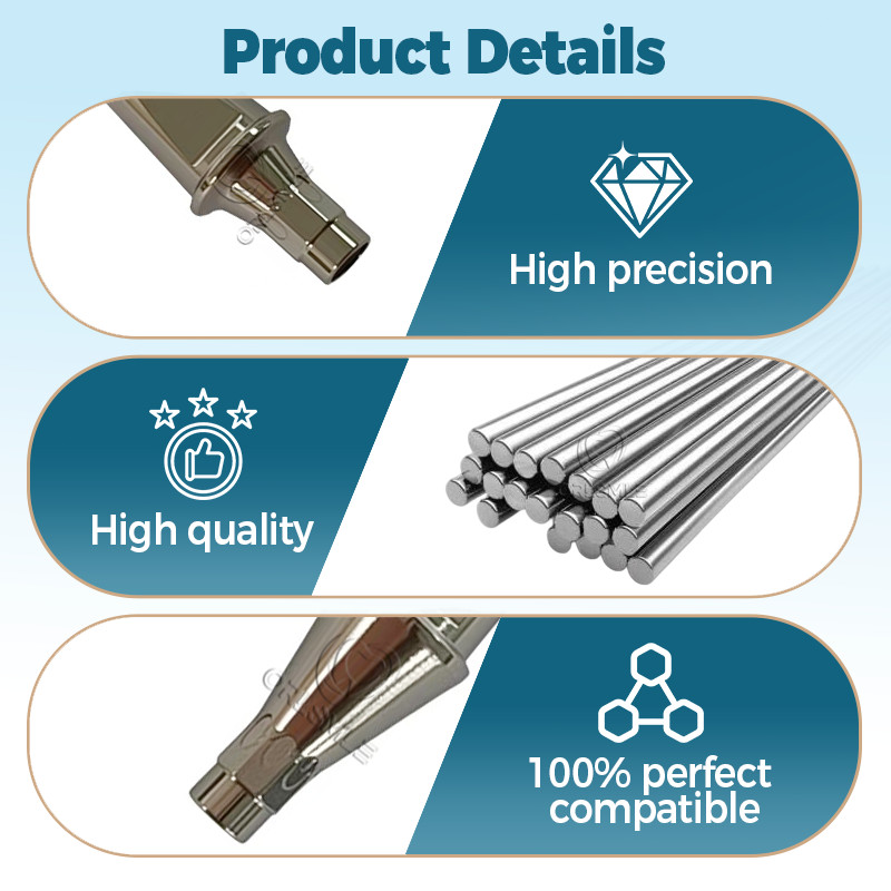 10 pcs Straight abutment fit to Megagen Diamond platform RC D5.0 GH1-4mm