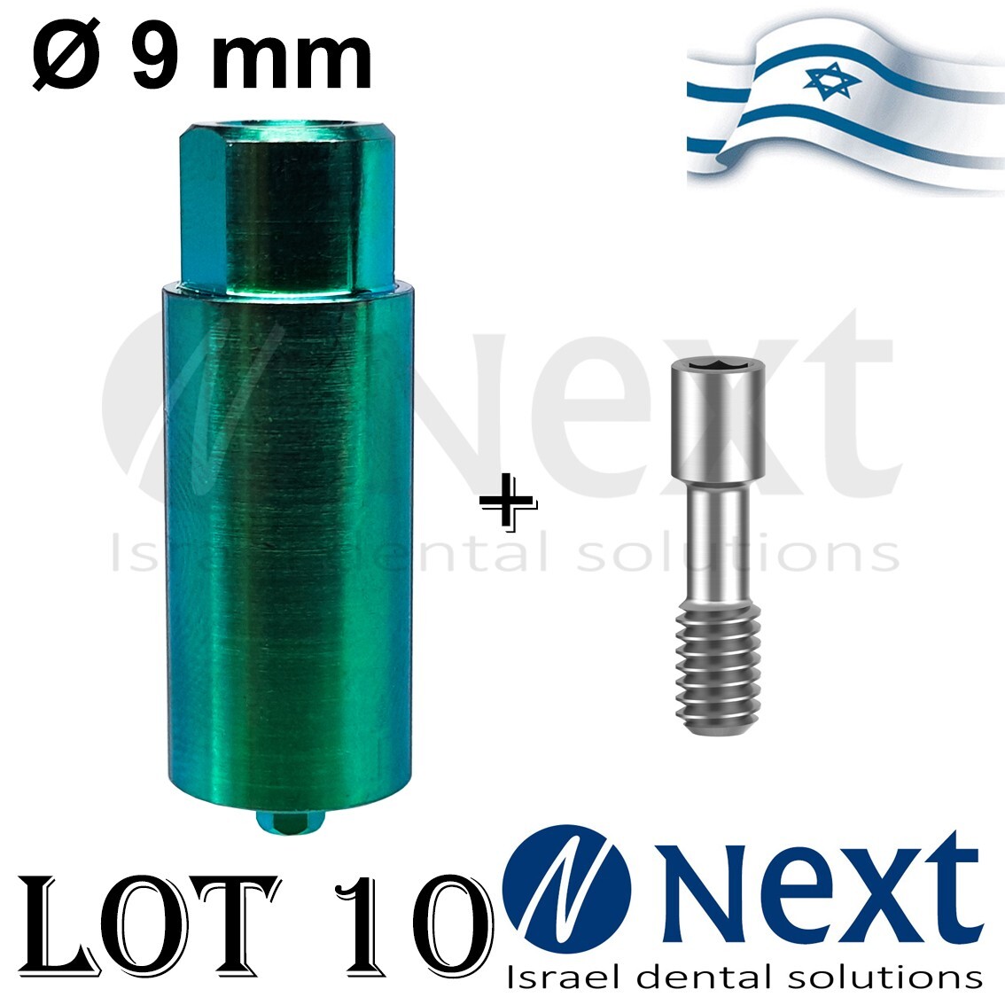 LotX10 Titanium Abutment Internal Hex MIS WP Pre-Milled Blank cad cam Ø 9 mm