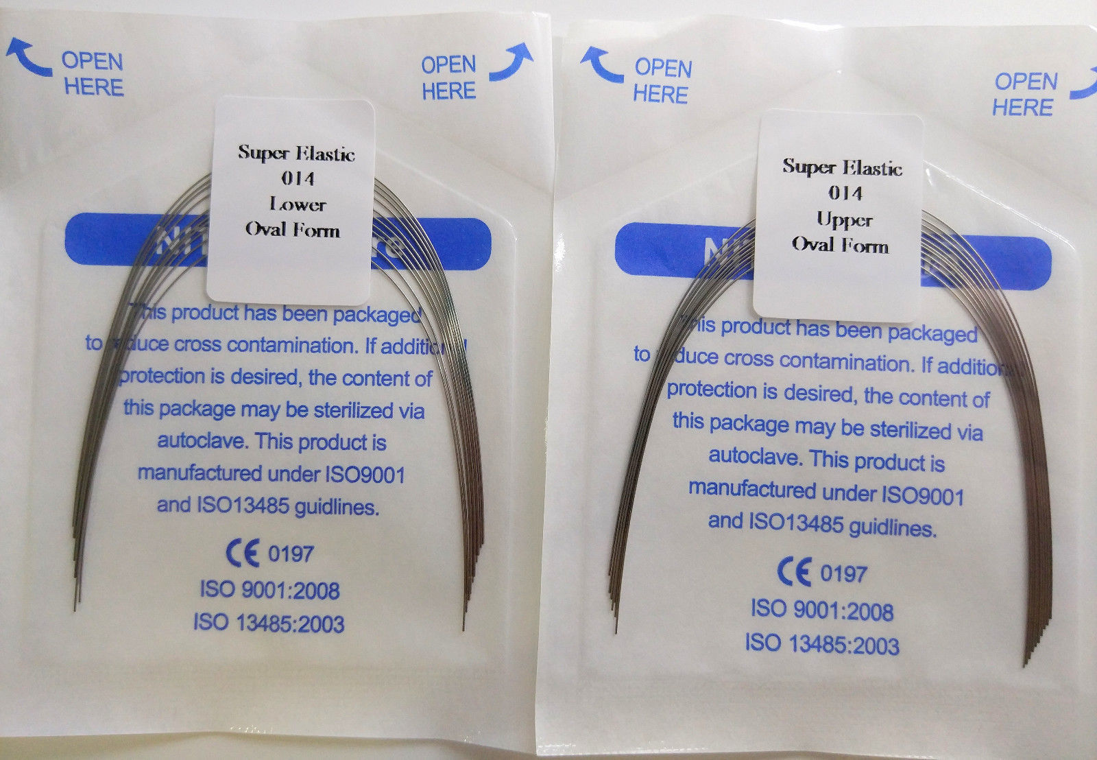 10Packs Dental Ortho Arch Wires Round Super Elastic Niti Oval Form 12-20 U/L