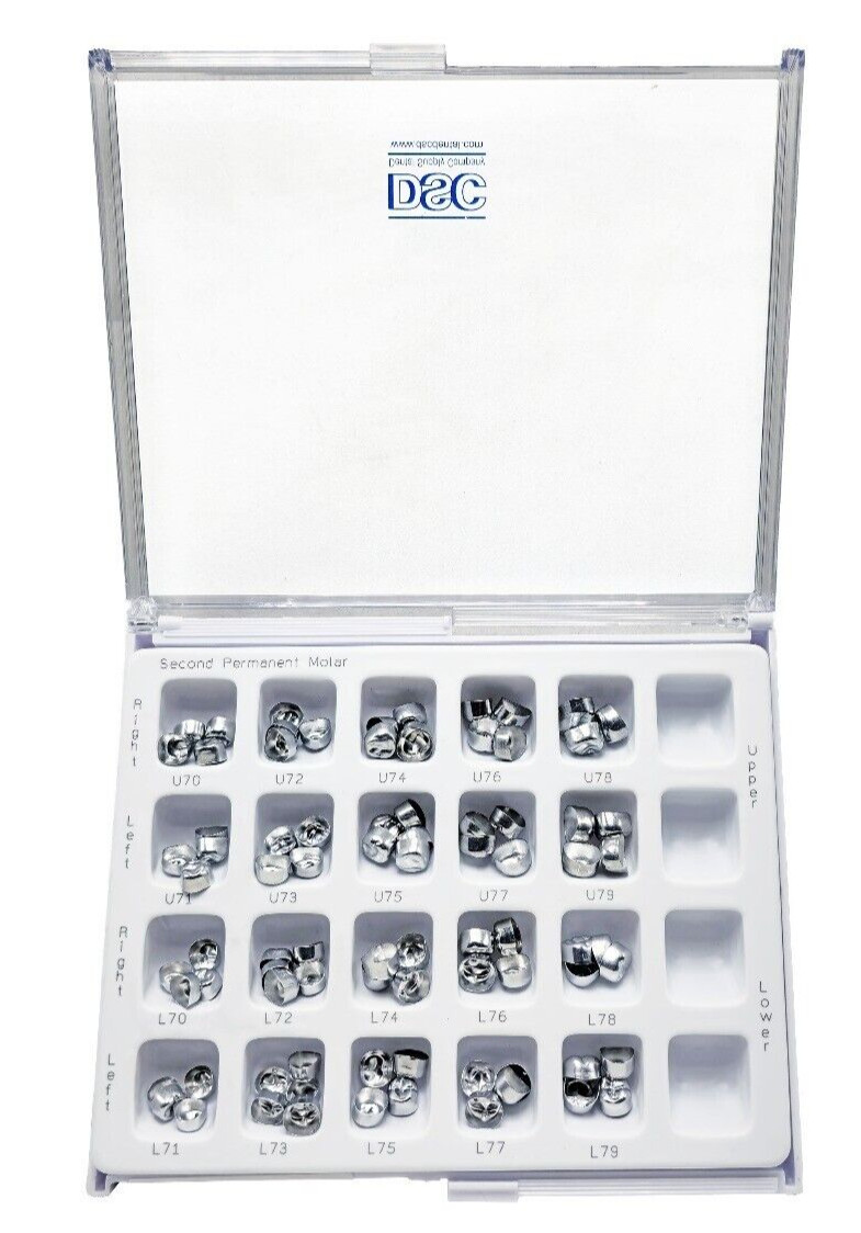 DSC SilverTem 2nd Permanent Molar Aluminium Crown Kit 84/pk